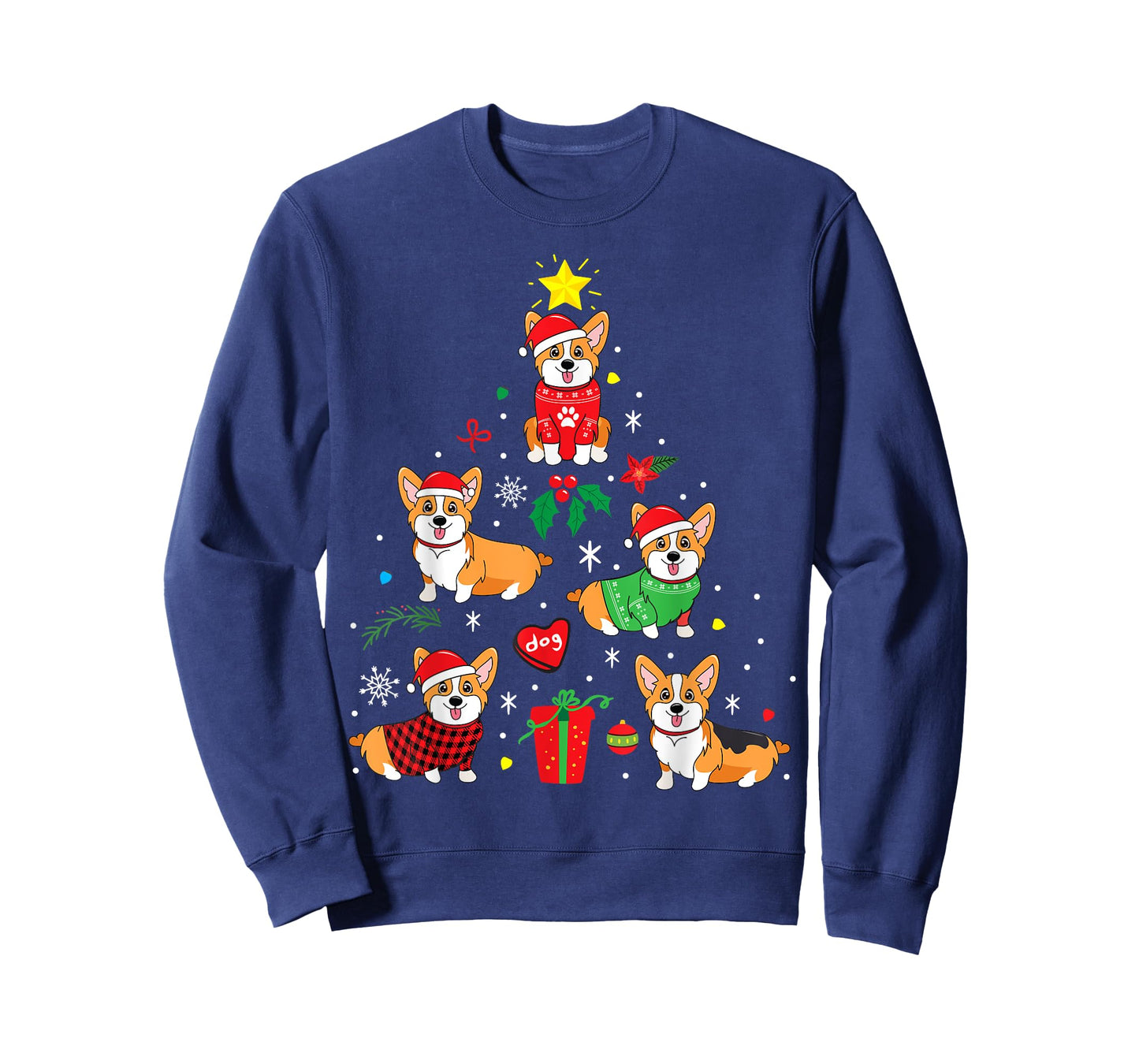 Corgi Christmas Dog Tree Funny Gift Christmas Gift Men Women Kids T-Shirt