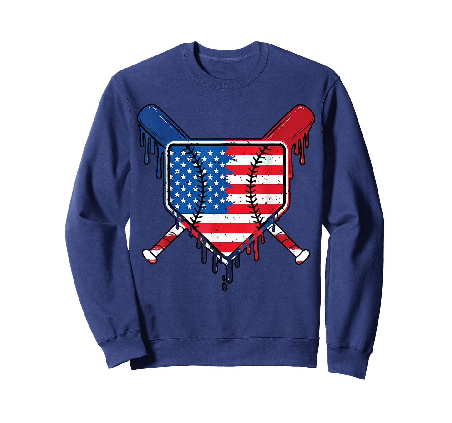 Baseball Drip Boys Ice Cream Patriotic American Flag T-Shirt