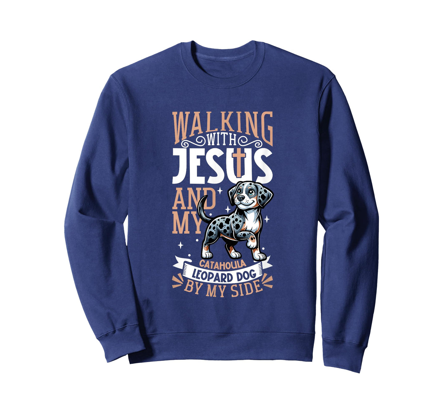 Jesus and Dog - Louisiana Catahoula Leopard Dog T-Shirt