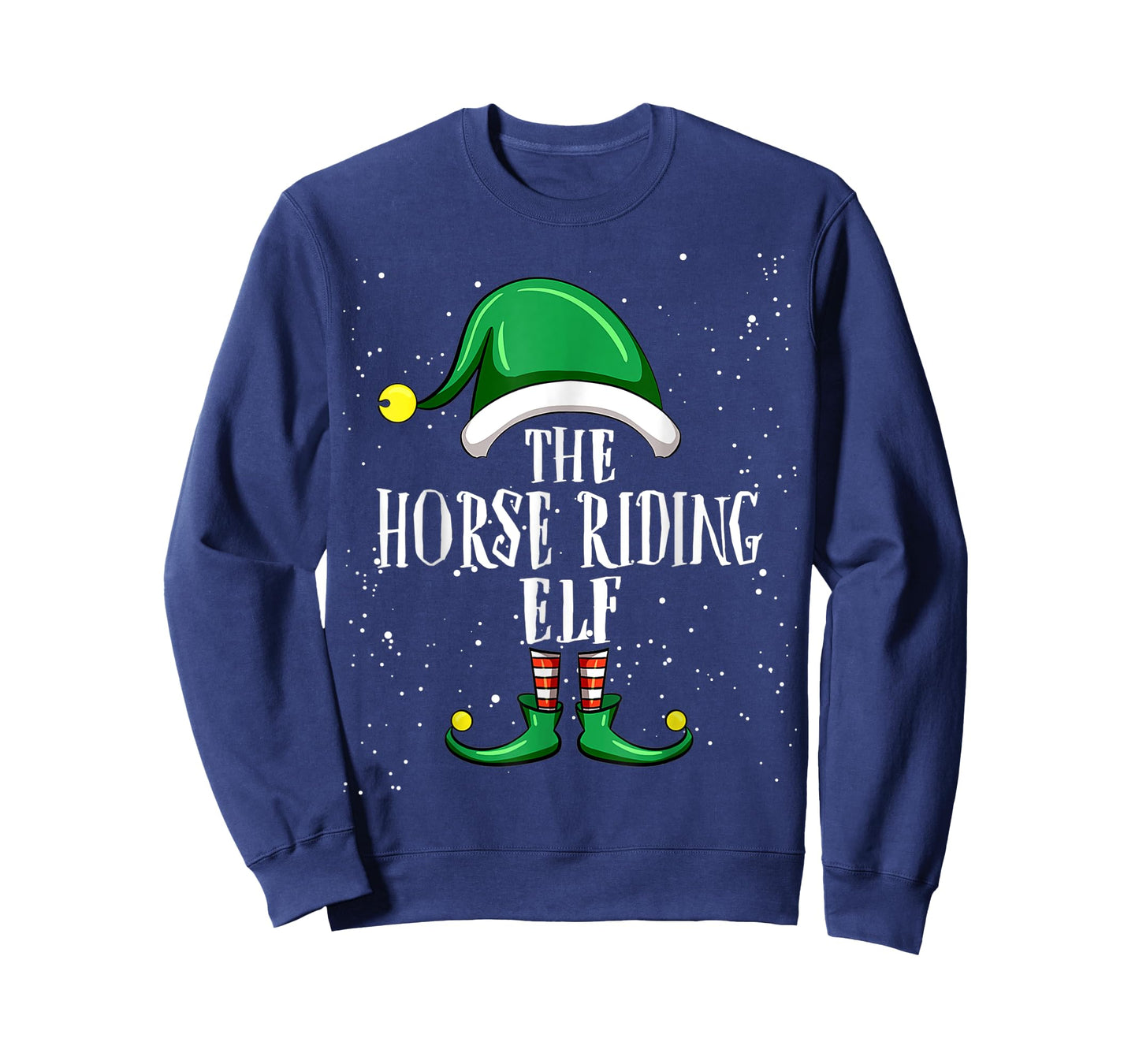 Horse Riding Elf Group Matching Family Christmas Funny T-Shirt