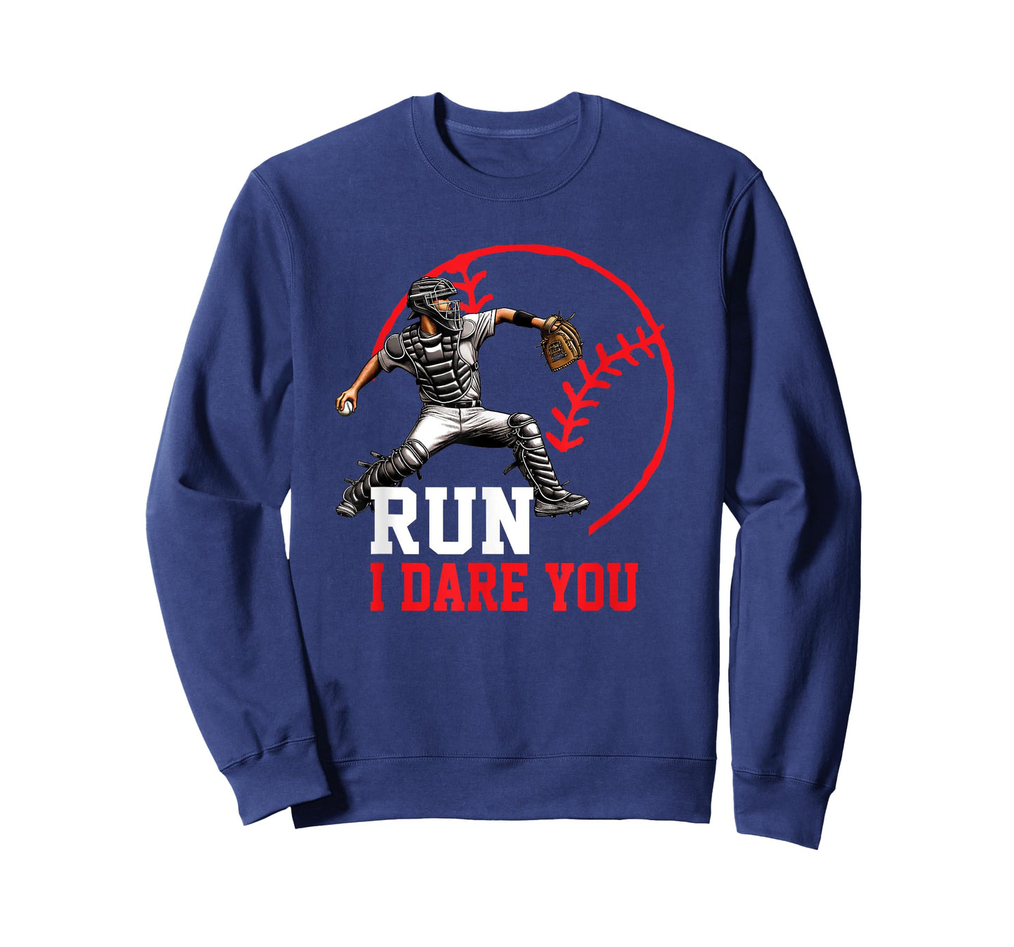 Baseball Catcher Run I Dare You Throwing Action Design T-Shirt
