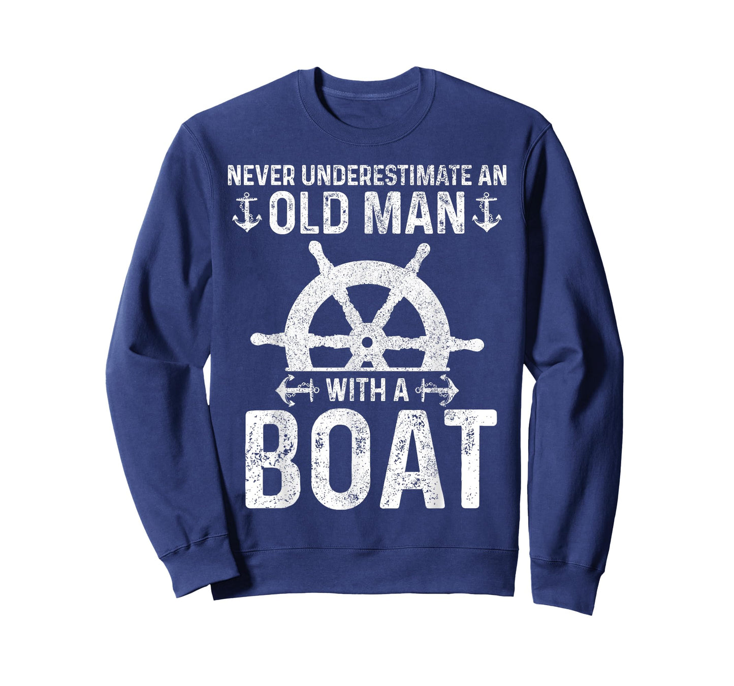 Never Underestimate An Old Man With A Boat Captain Boating T-Shirt