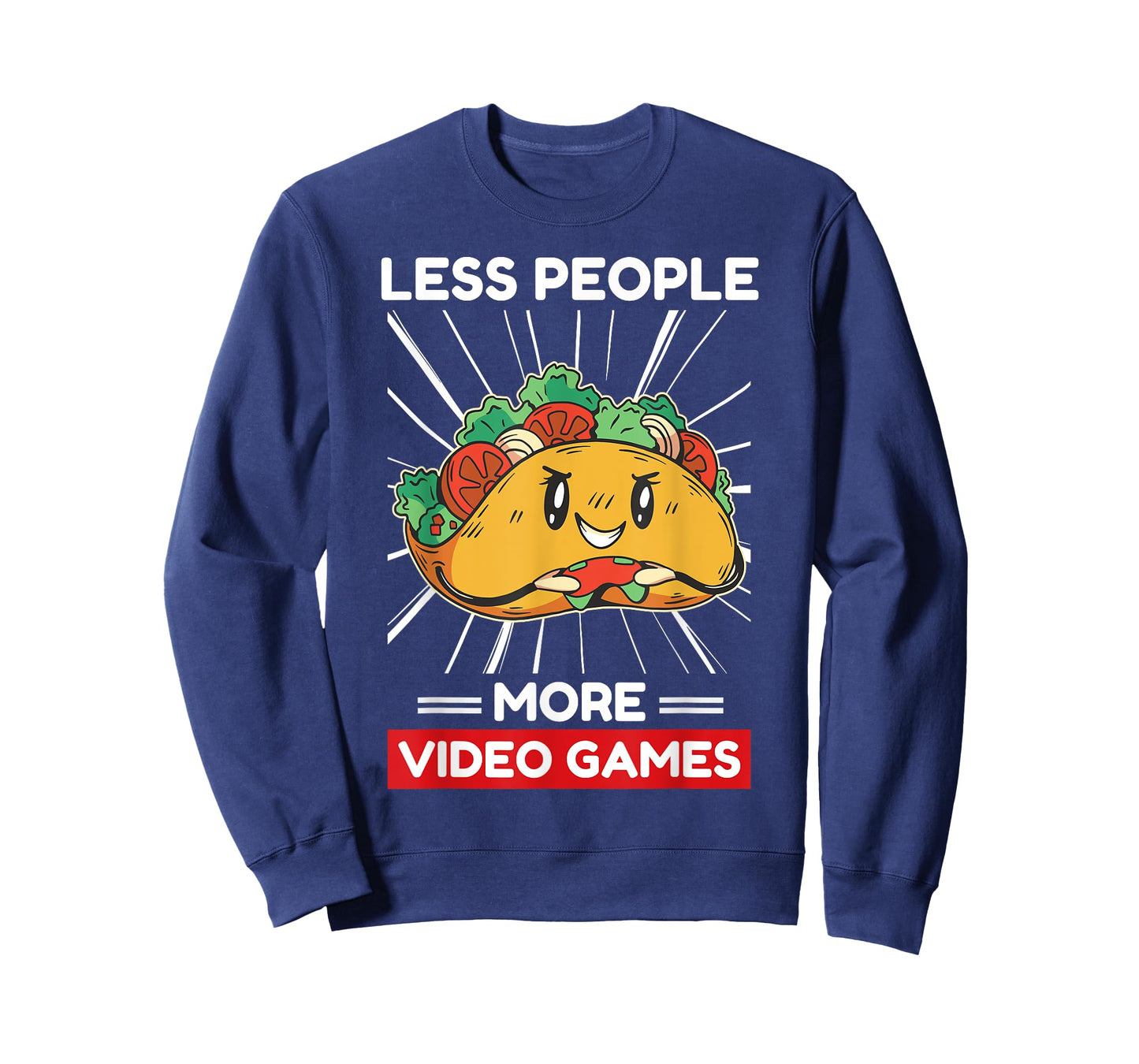 Cute Kawaii Taco Less People More Video Games T-Shirt