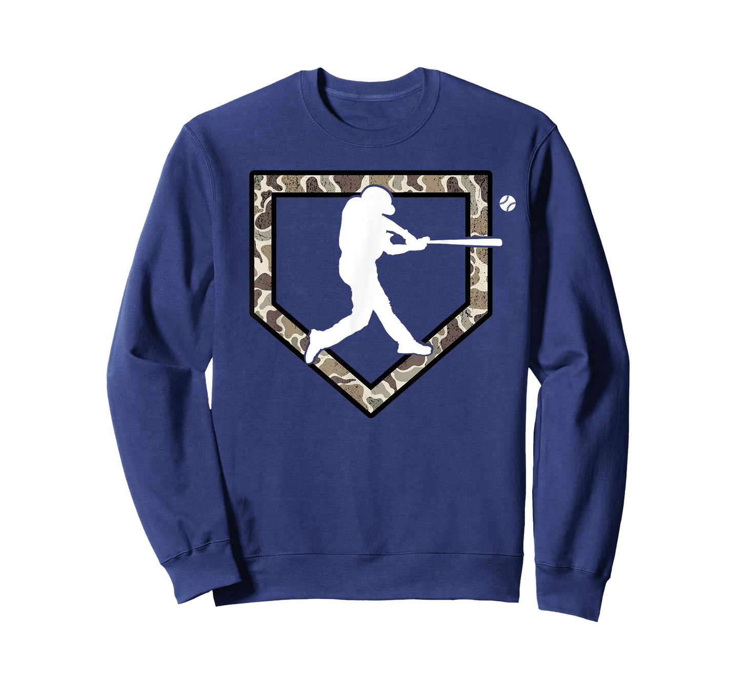 Baseball Home Plate and Player Camouflage Men Boys Youth T-Shirt