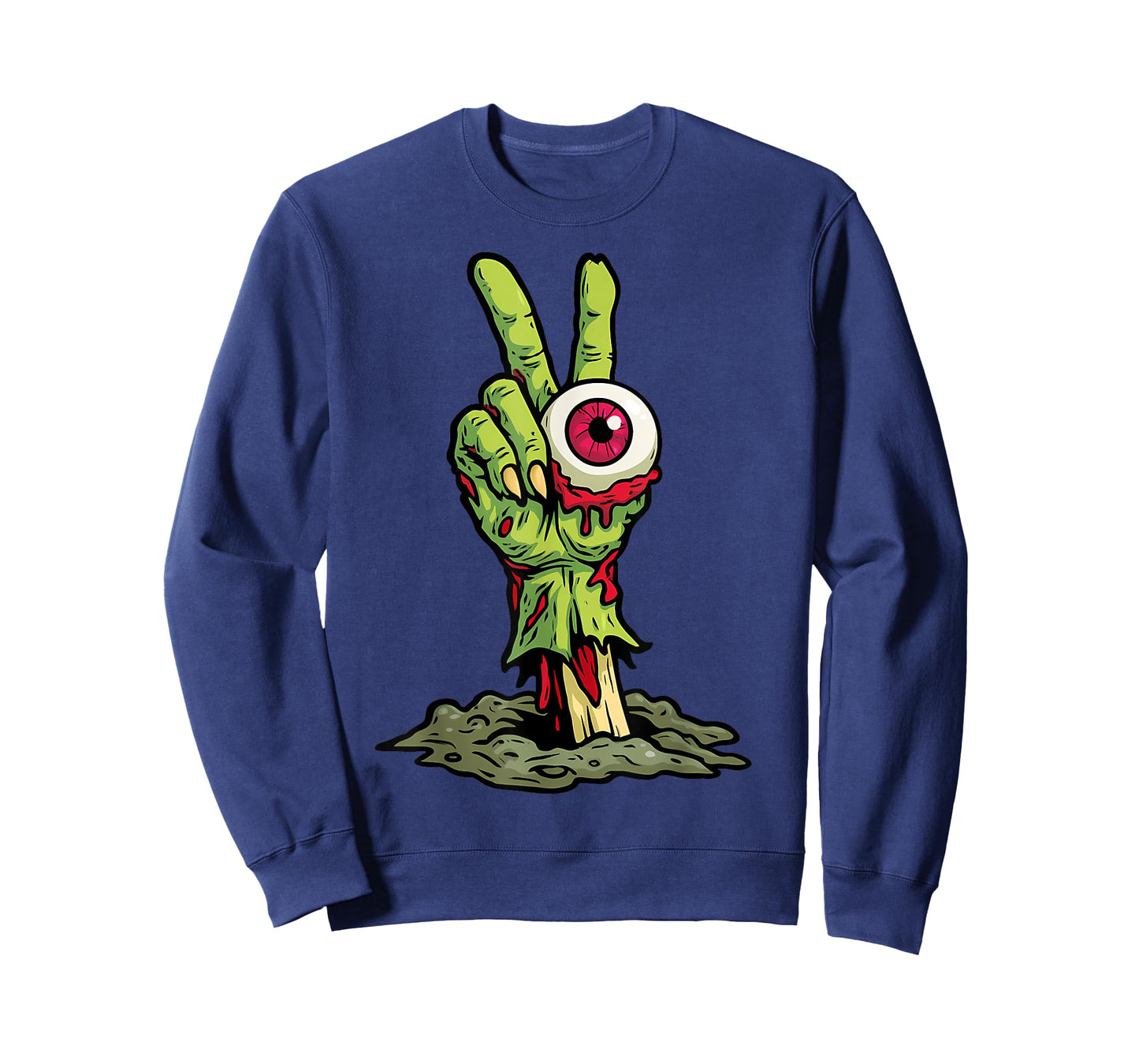 Halloween Zombie Peace Sign Hand Spooky Costume Kid Teen Men T-Shirt