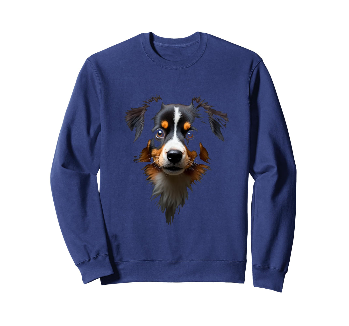 Black Miniature American Shepherd Dog Mini Aussie Face T-Shirt