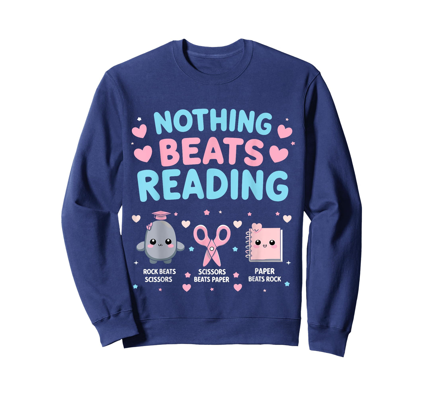 Nothing Beats Reading Rock Paper Scissors Funny Book Lover T-Shirt
