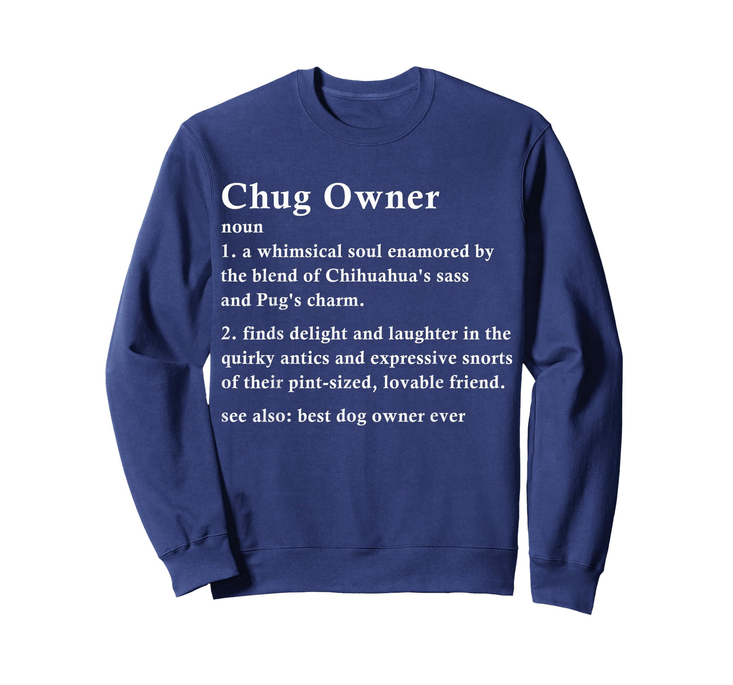 Pugwahua Funny Chug Dog Definition T-Shirt, Small, Black