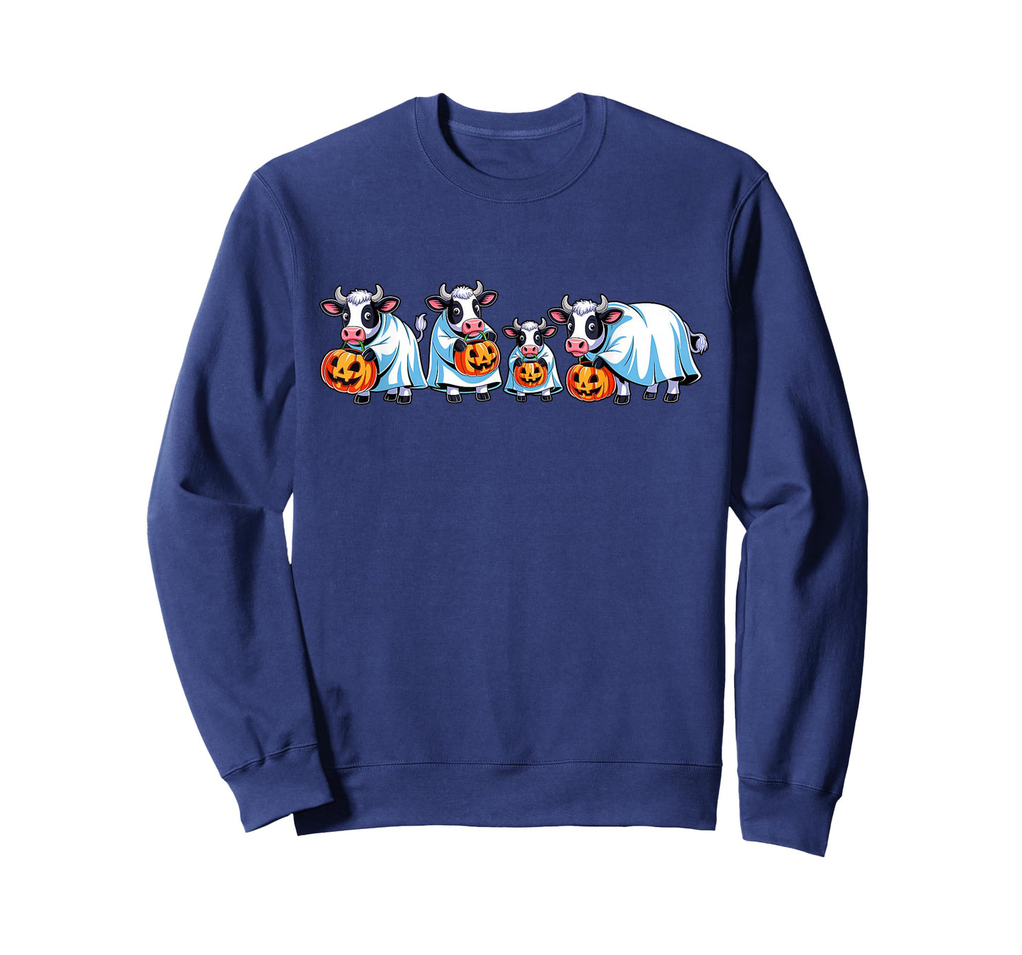 Spooky Cows Ghost Halloween Farm Animals Autumn Pumpkin T-Shirt