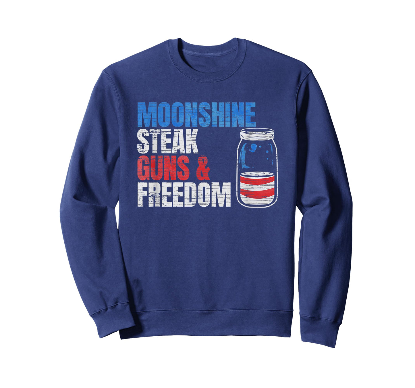 Moonshine Steak Guns & Freedom - USA Flag T-Shirt for Women Men