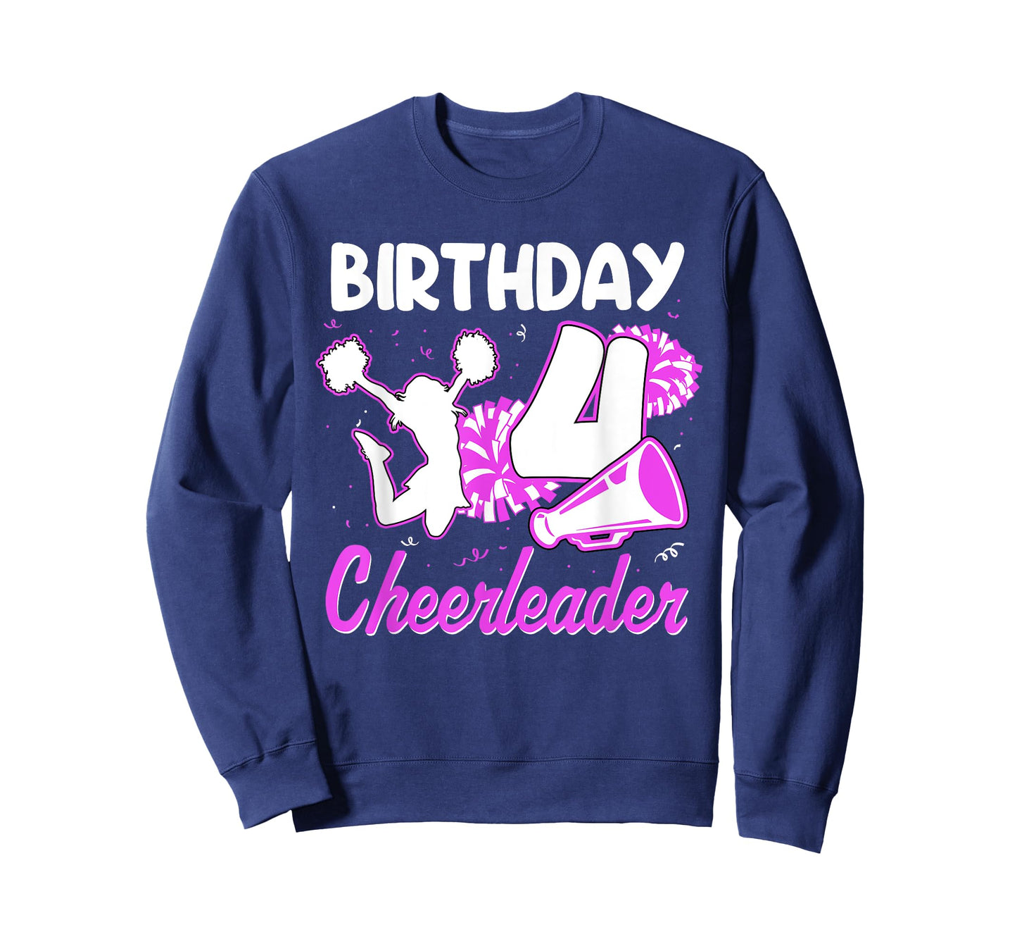 4th Birthday Cheerleader Girl 4 Years Old Cheerleading T-Shirt