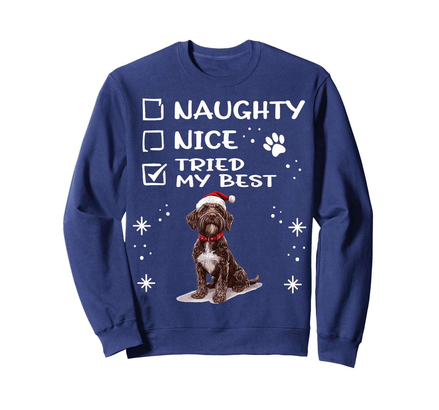 Cute Wirehaired Pointing Griffon Dog Christmas Naughty Nice T-Shirt