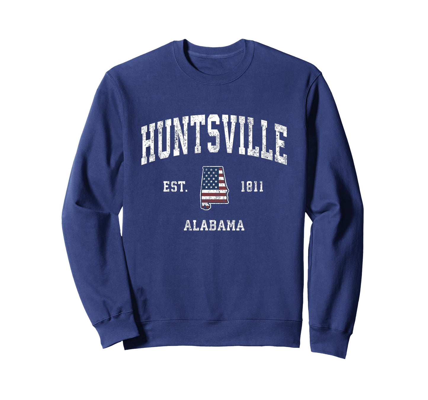 Huntsville Alabama AL Vintage American Flag Sports Design T-Shirt