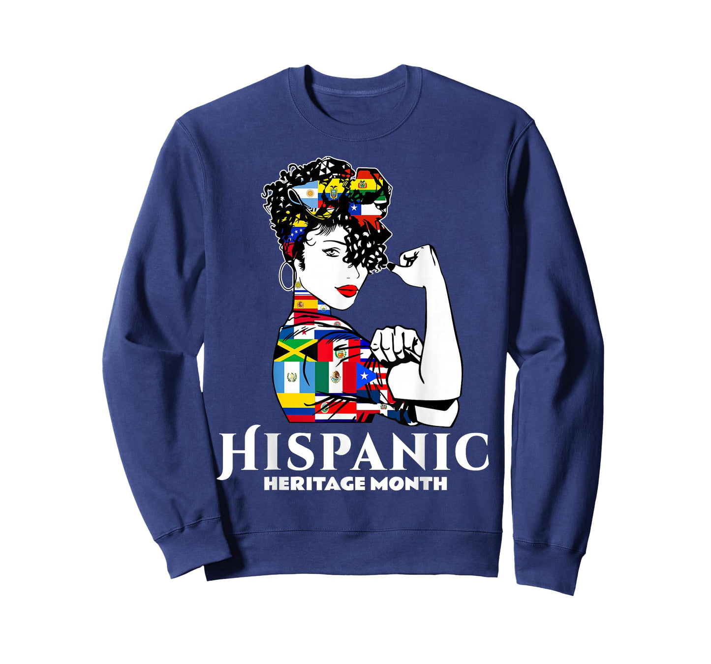 Hispanic Heritage Month Woman Latino Countries Flag T-Shirt