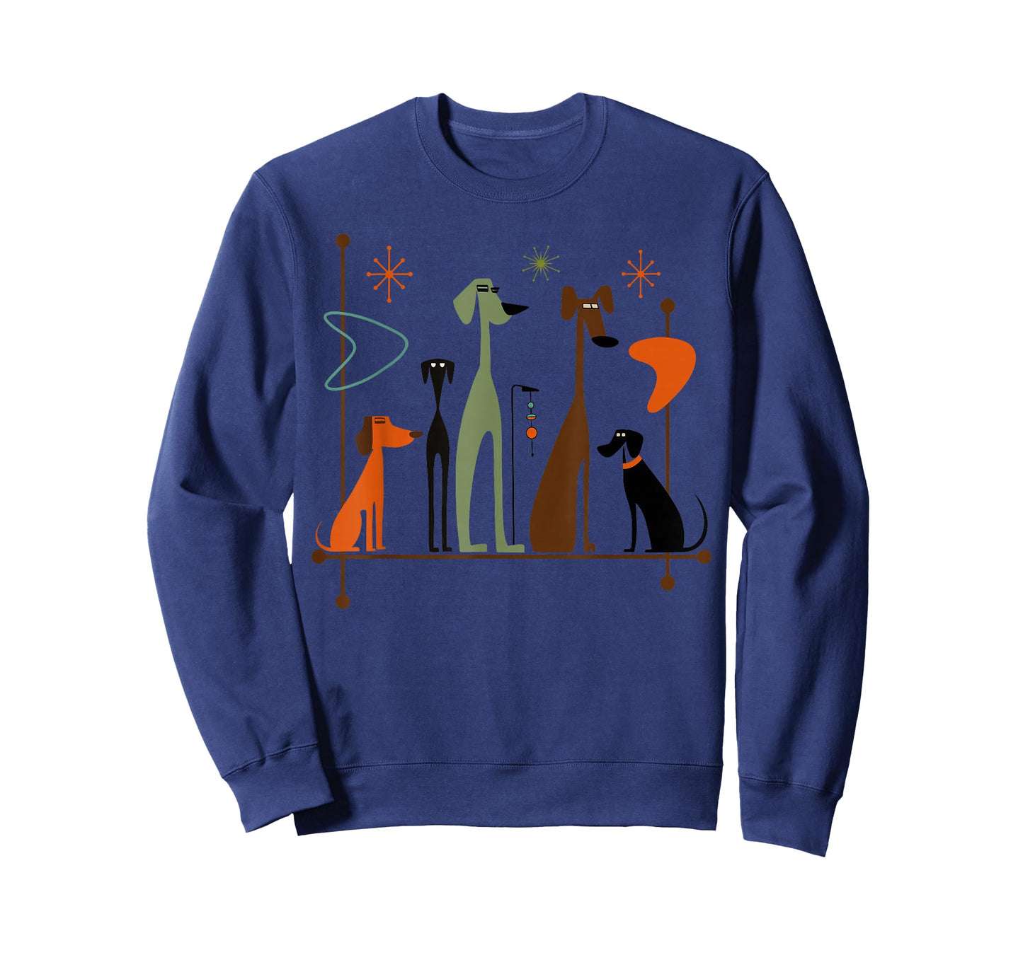 Retro Mid-Century Modern Dogs 50s 60s Style T-Shirt