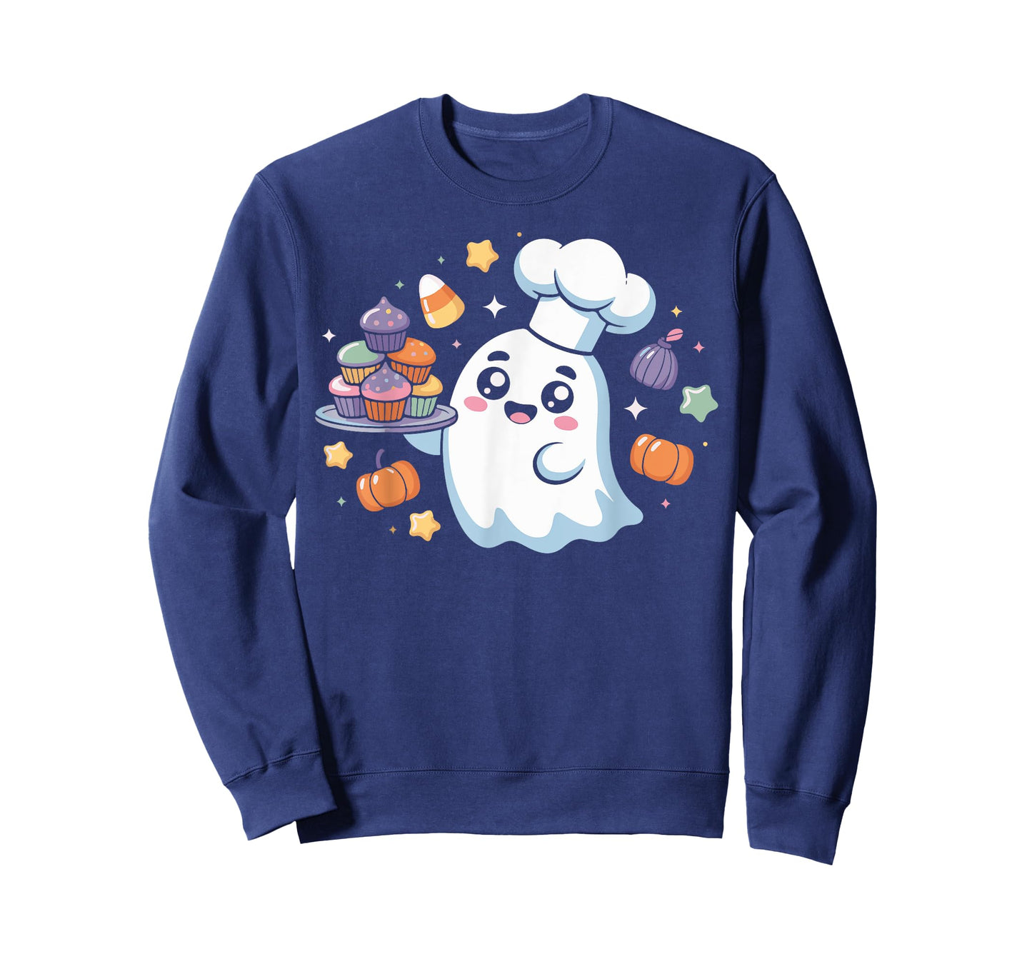 Kawaii Ghost Baker Women Halloween Cupcake Lover Costume Men T-Shirt
