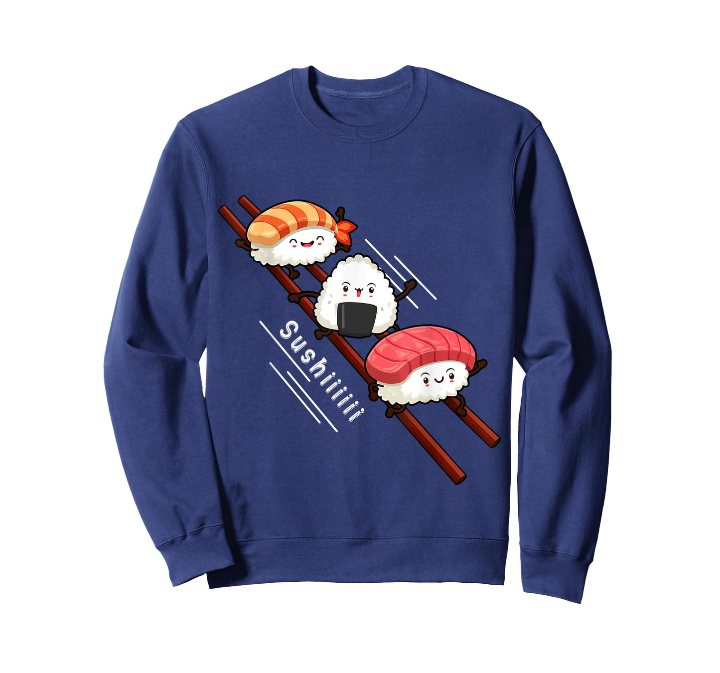 Sushi Sliding On Chopsticks Funny Kawaii Anime Japanese food T-Shirt