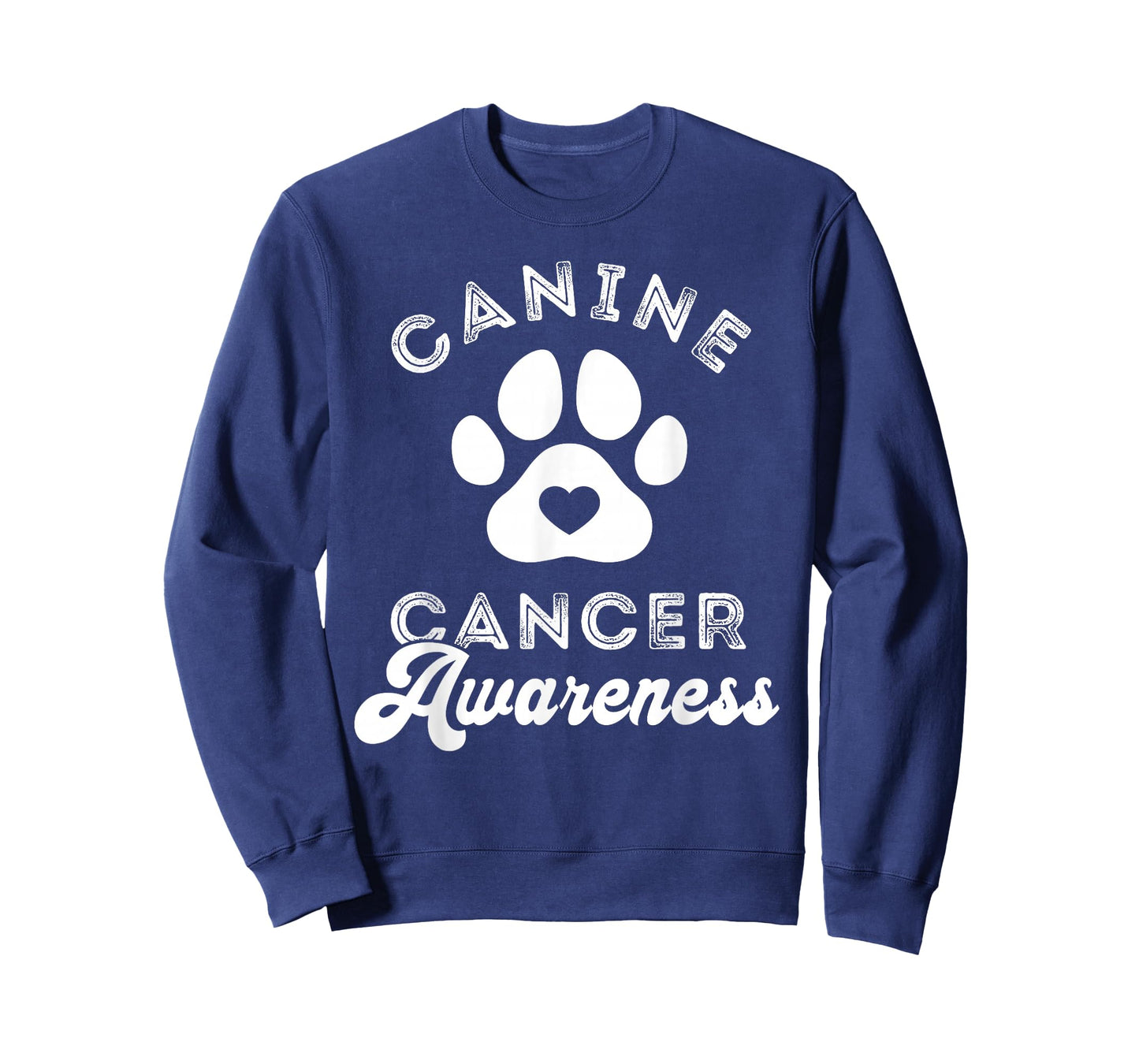 Canine Cancer Awareness Pet Awareness Heart Paw Print T-Shirt