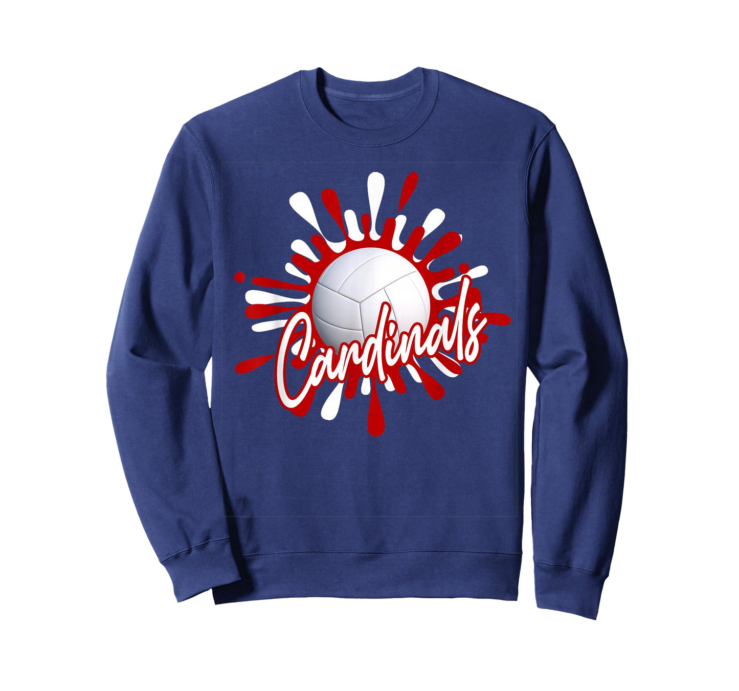Cardinals Volleyball Splatter Sports School Spirit T-Shirt