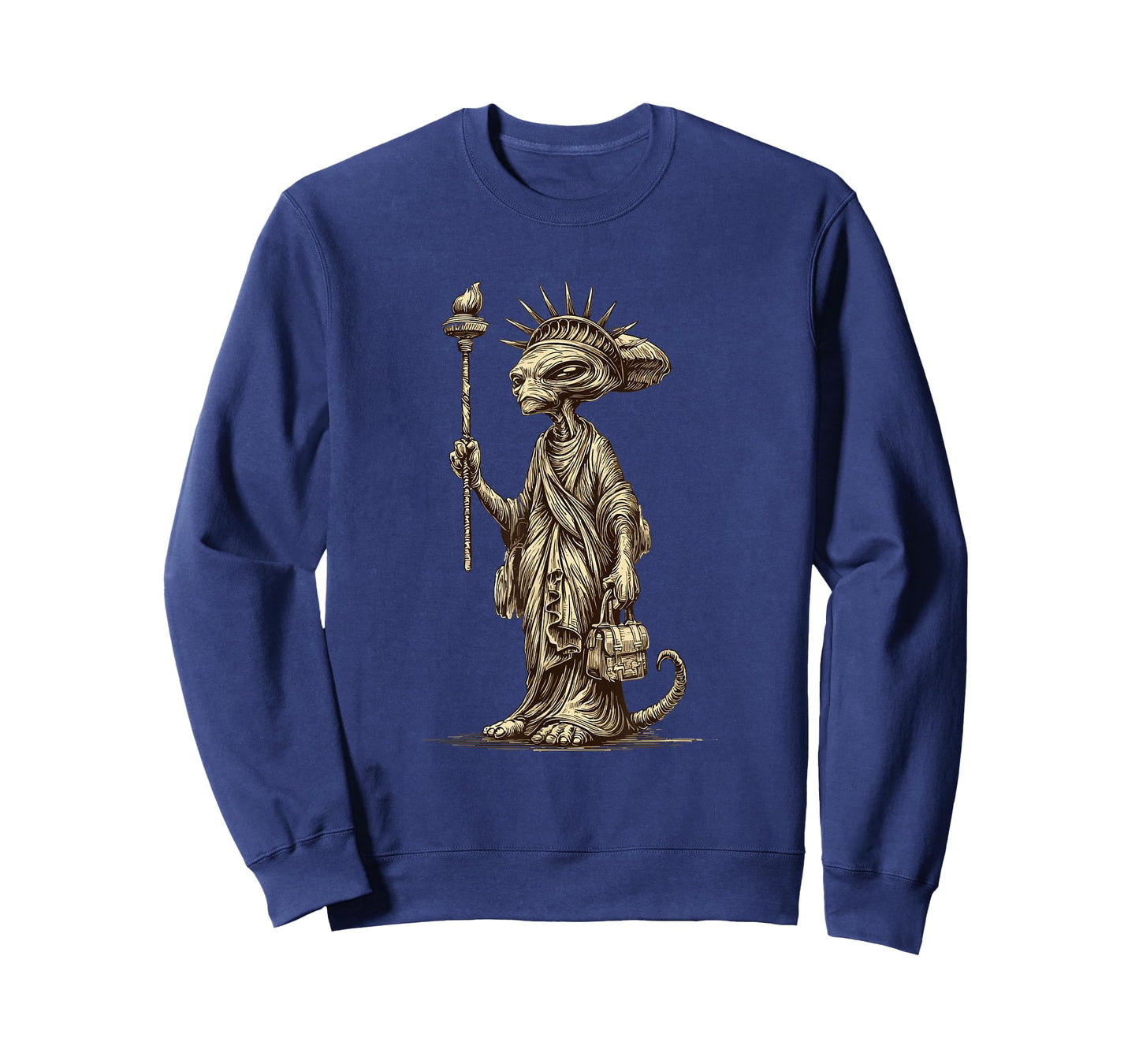 Grumpy Alien with Statue of Liberty for Adults and Kids T-Shirt