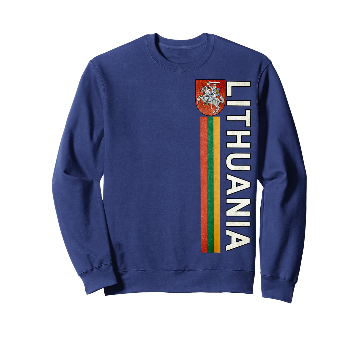 Lithuania Sporty Retro Flag and Lithuanian Emblem T-Shirt
