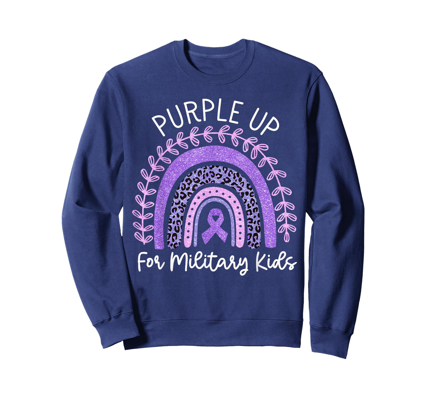 Purple Up for Military Kids Month Military Child Rainbow T-Shirt
