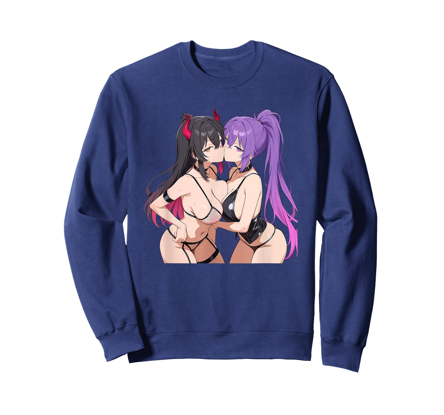 Waifu Sexy Anime Kissing Girl Horns Japanese Manga T-Shirt