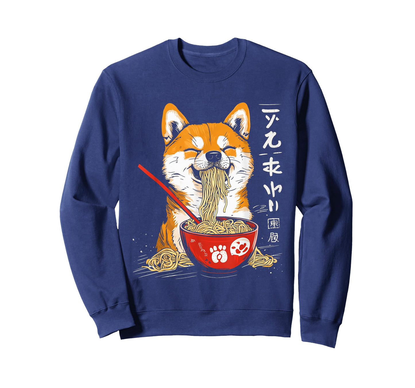 Japanese Art Cute Shiba Inu Kawaii Dog Eating Ramen Noodles T-Shirt