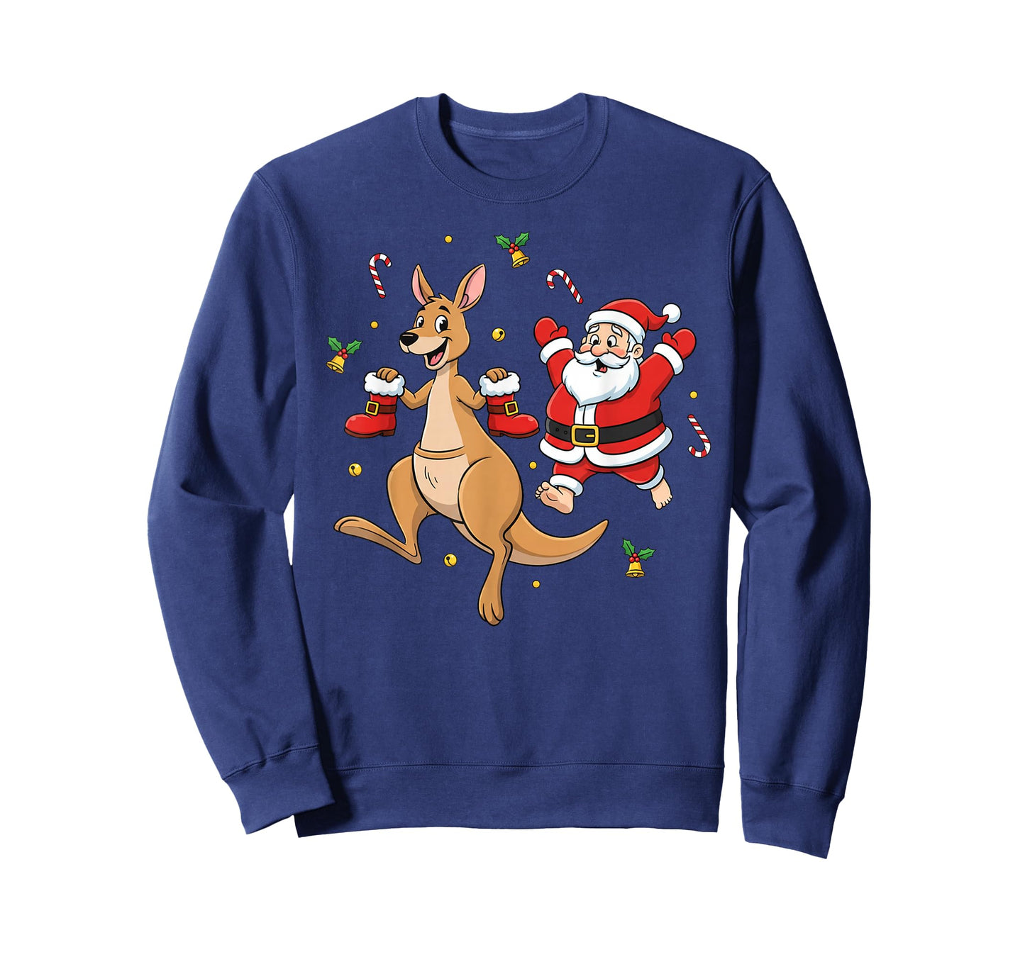 Funny Kangaroo Santa Claus Boots Christmas Womens Mens Kids T-Shirt