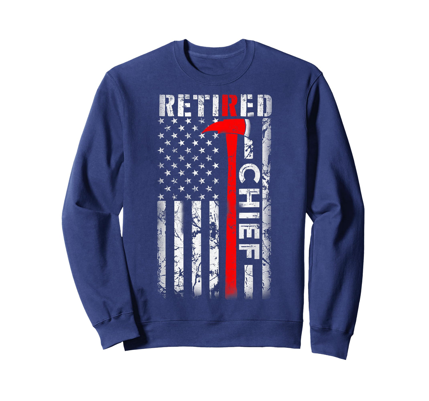 Retired Fire Chief Firefighter Rank Retirement US flag Gifts T-Shirt