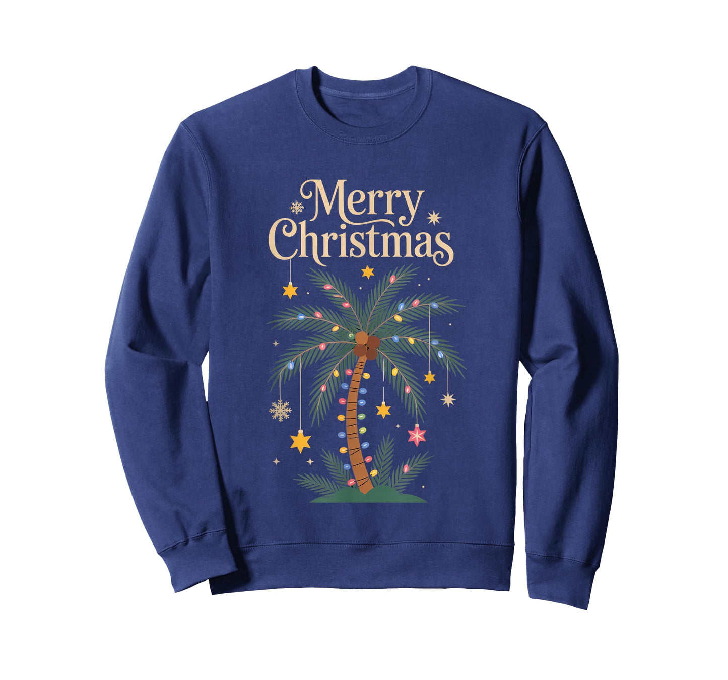 Christmas Palm Tree Lights Tropical Holiday Island T-Shirt