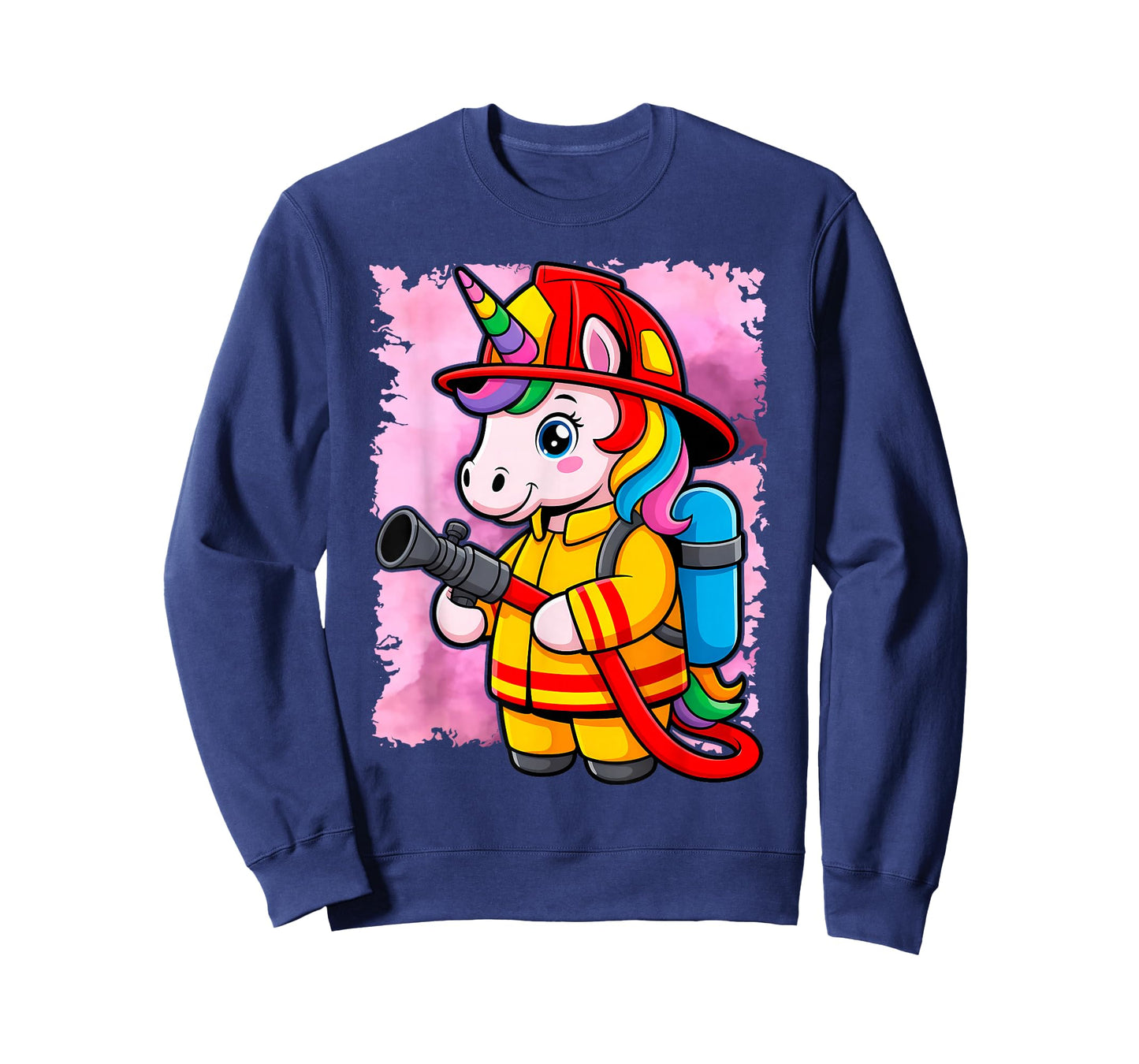 Unicorn Firefighter Fireman Birthday Party Funny Girl Love T-Shirt
