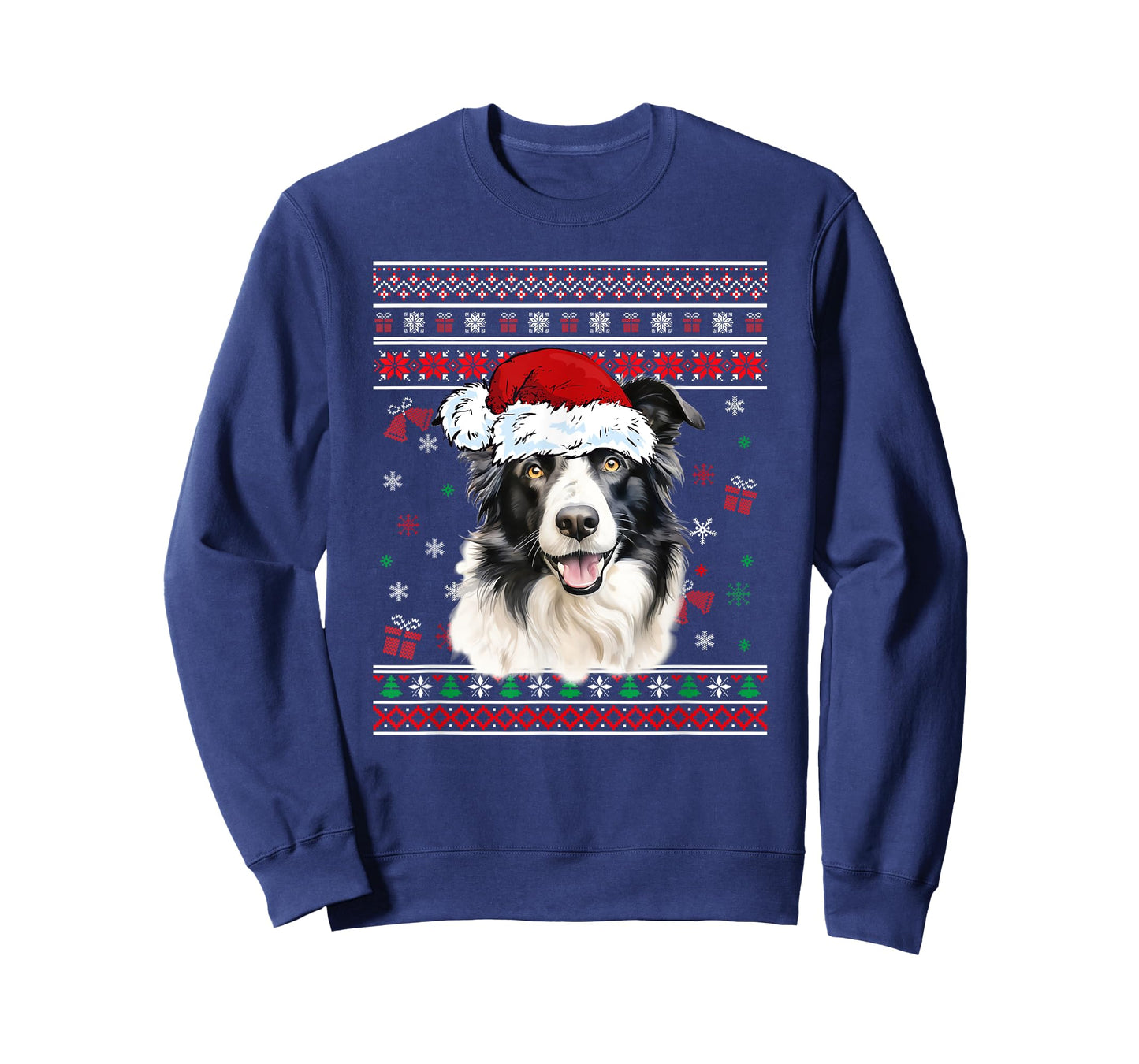 Border collie Dog Christmas Pajama Ugly Christmas Sweater Men Women Kids T-Shirt