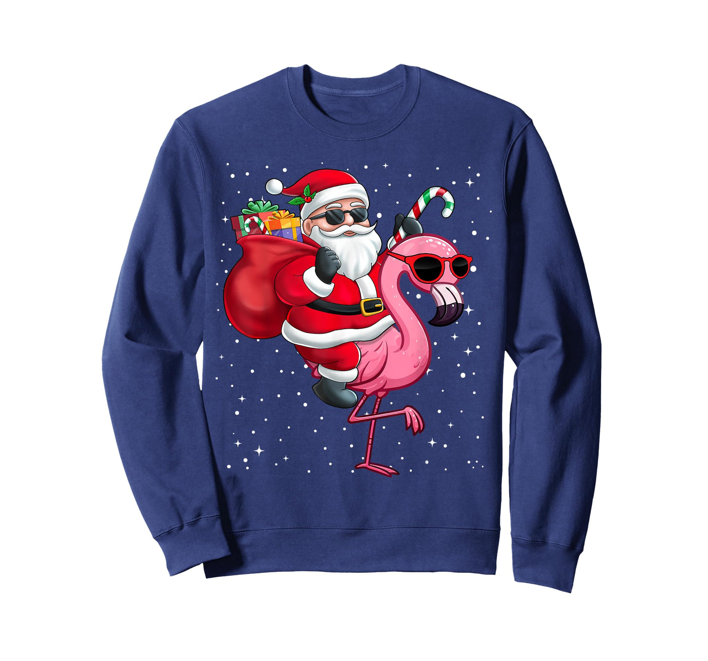 Santa Claus Riding A Flamingo Christmas Boy Girl Kids T-Shirt