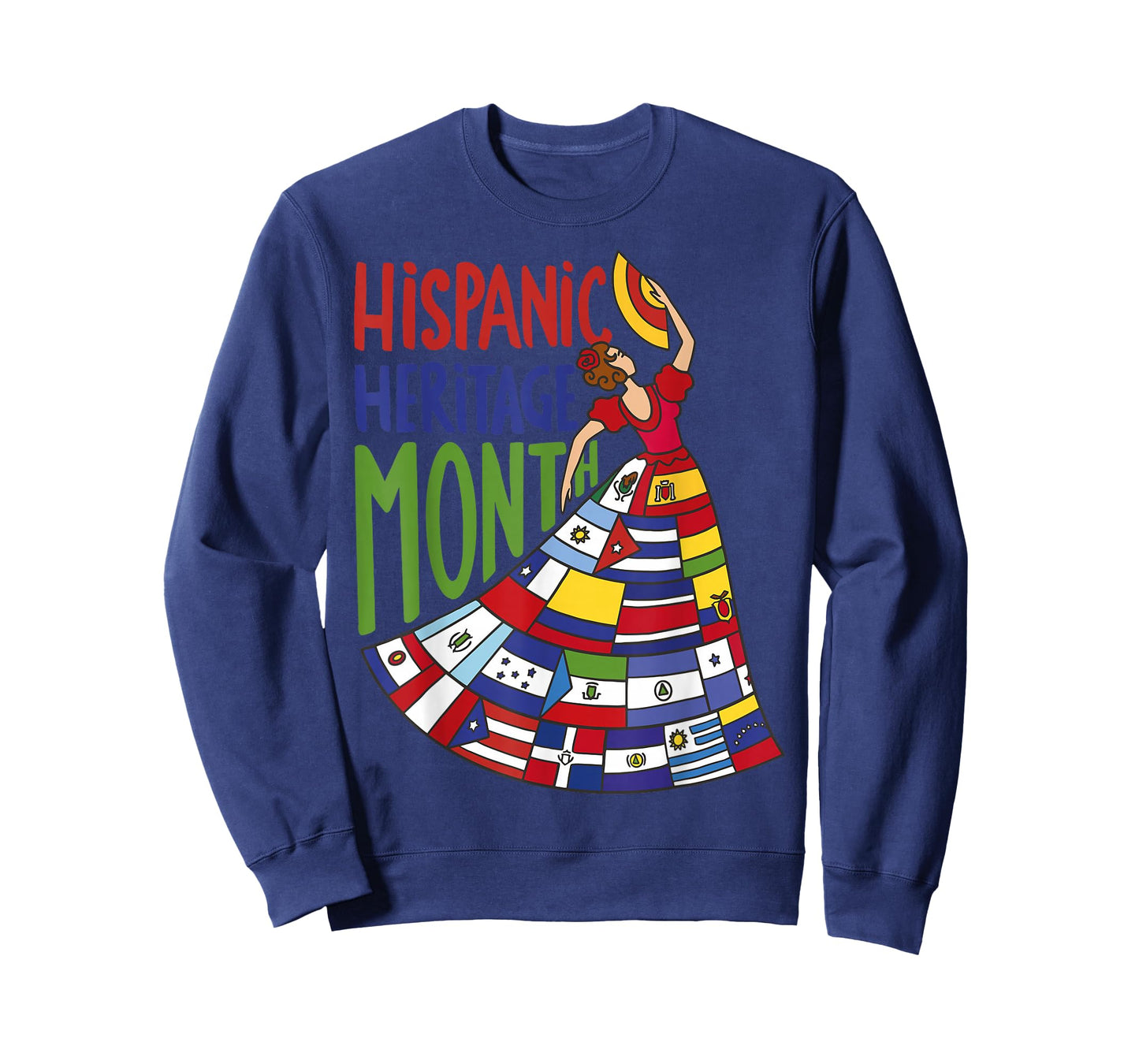 Hispanic Heritage Month 2024 Woman Latin Country Flags Dress T-Shirt