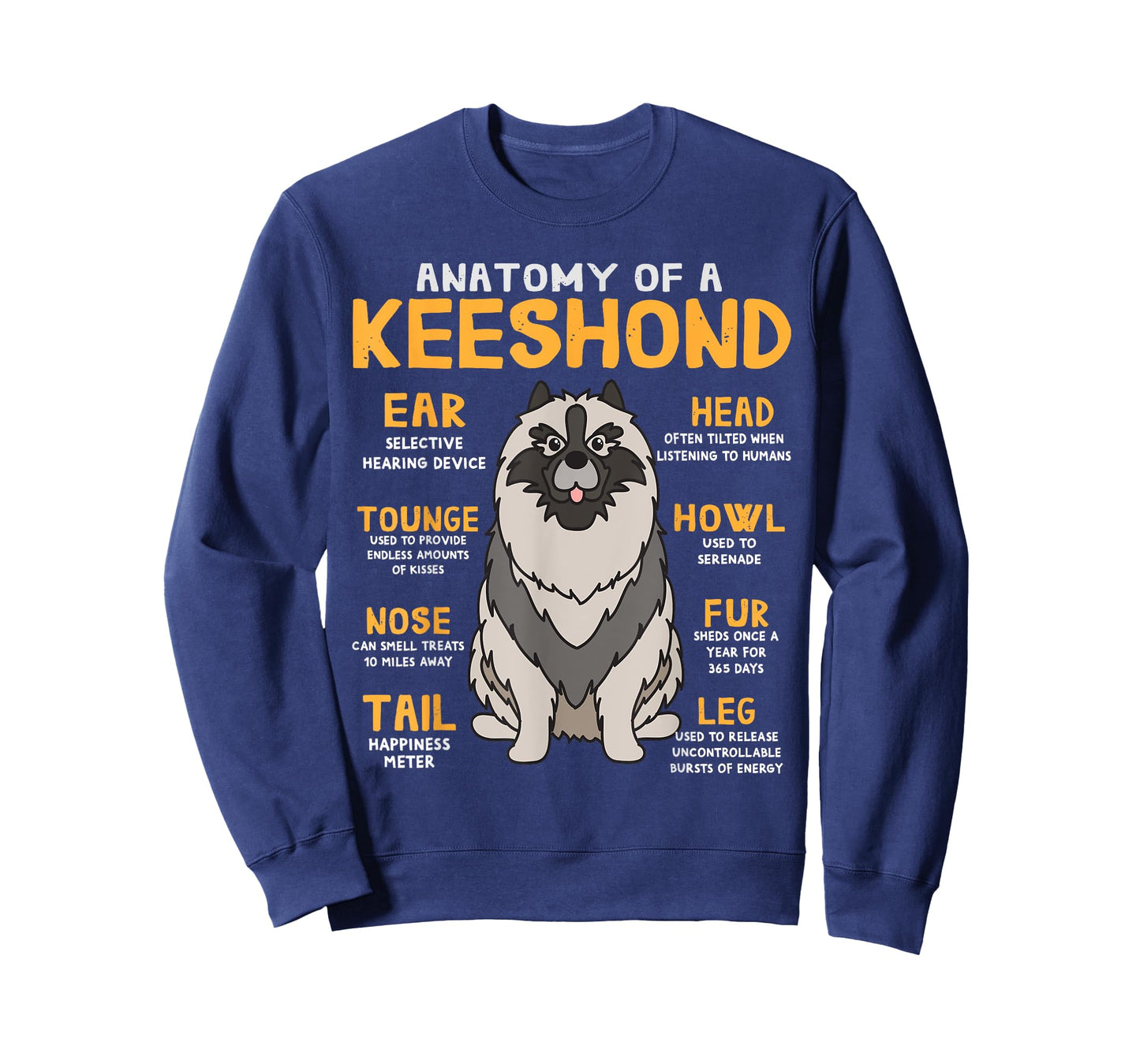 Keeshond Anatomy Funny Dog Mum Dad Gift T-Shirt
