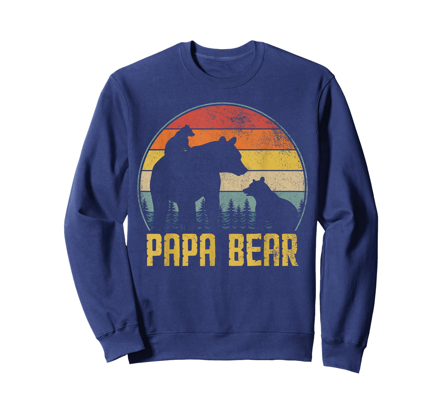 Papa Bear Retro Funny Grandpa Proud Grandfather Humor T-Shirt