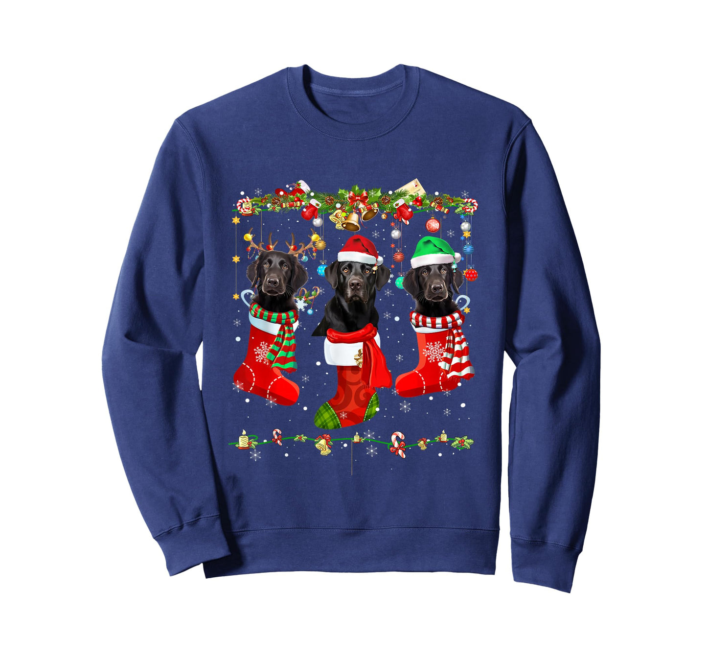 Black Lab Labrador Christmas Socks Funny Xmas Pajama Dog T-Shirt