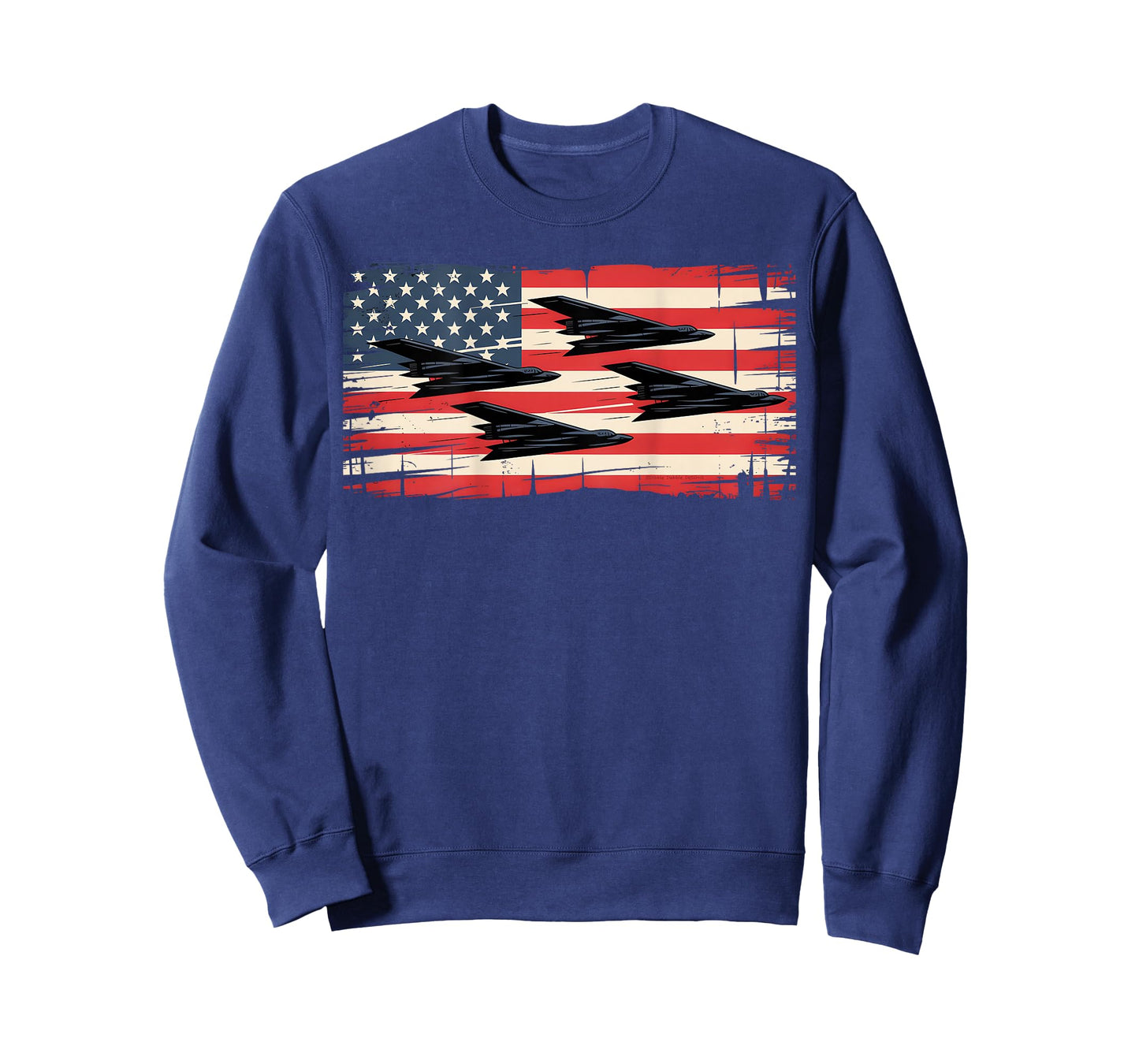 On Back Patriotic USA B2 Bombers American Flag 4th of July T-Shirt