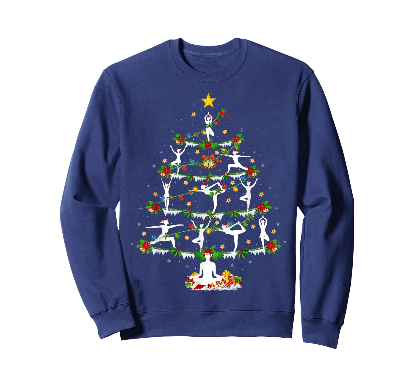 Yoga Lover Xmas Lighting Yoga Christmas Tree T-Shirt