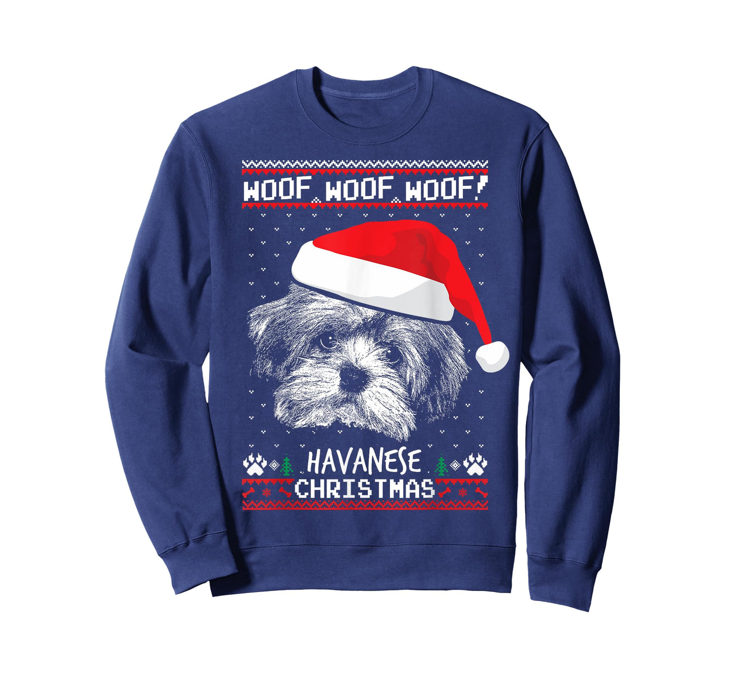 Woof Havanese Christmas Funny Xmas T-Shirt T-Shirt