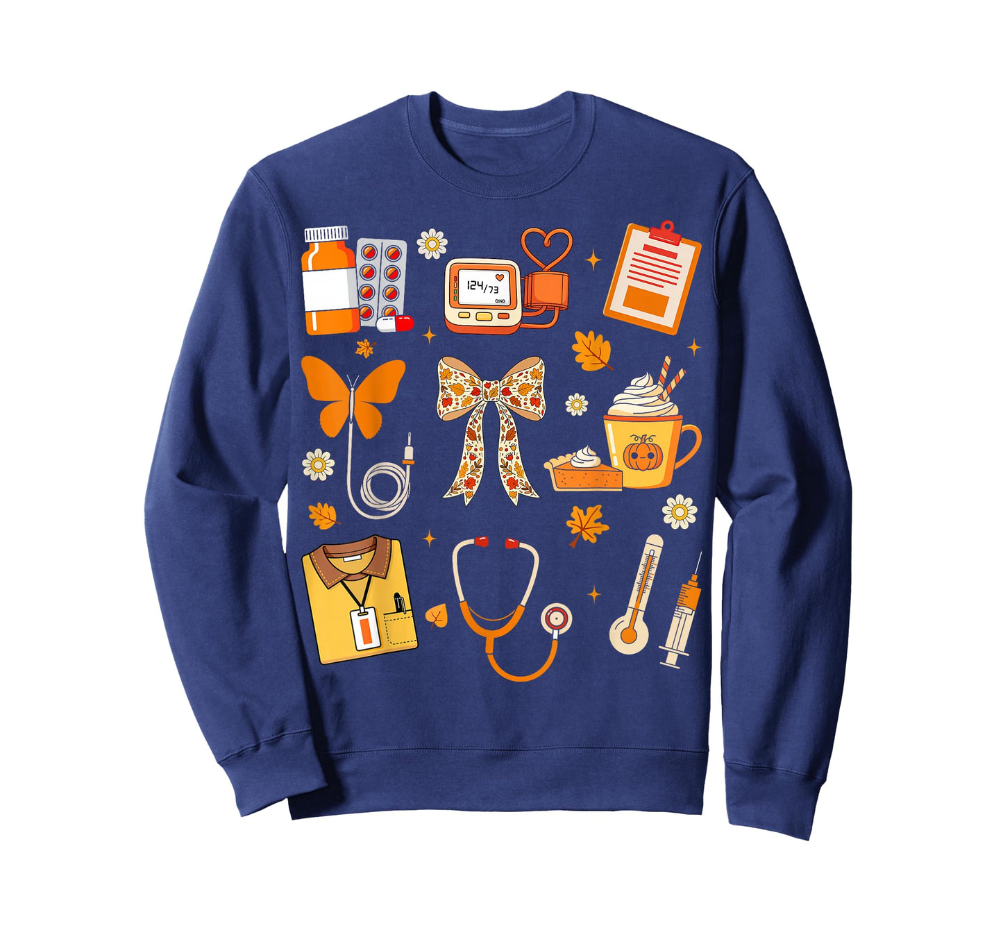 Fall Autumn Nurse Pumpkin Spice RN Heartbeat T-Shirt