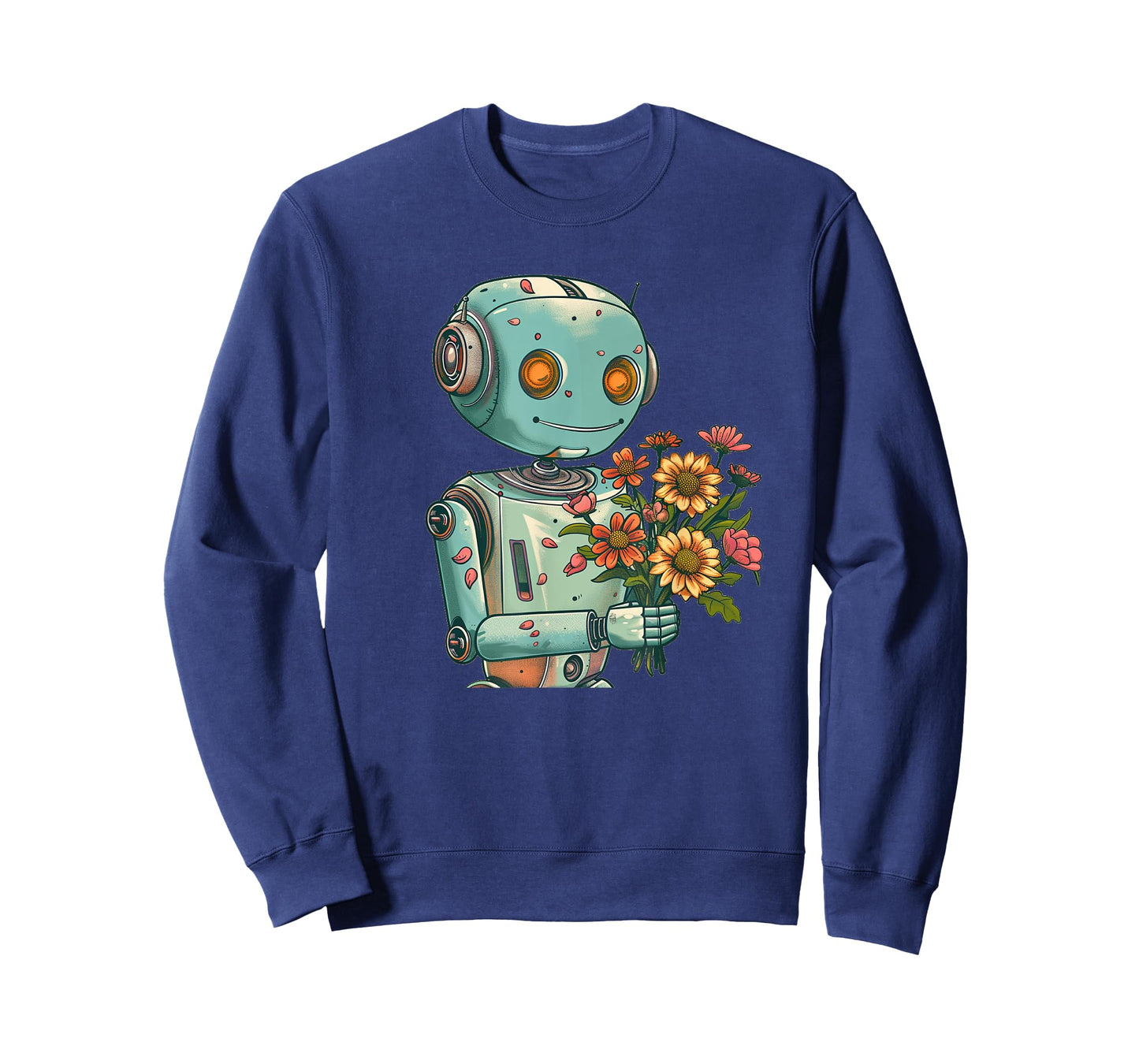 Robot with Bloom and Flowers Outfit for Boys and Girls T-Shirt