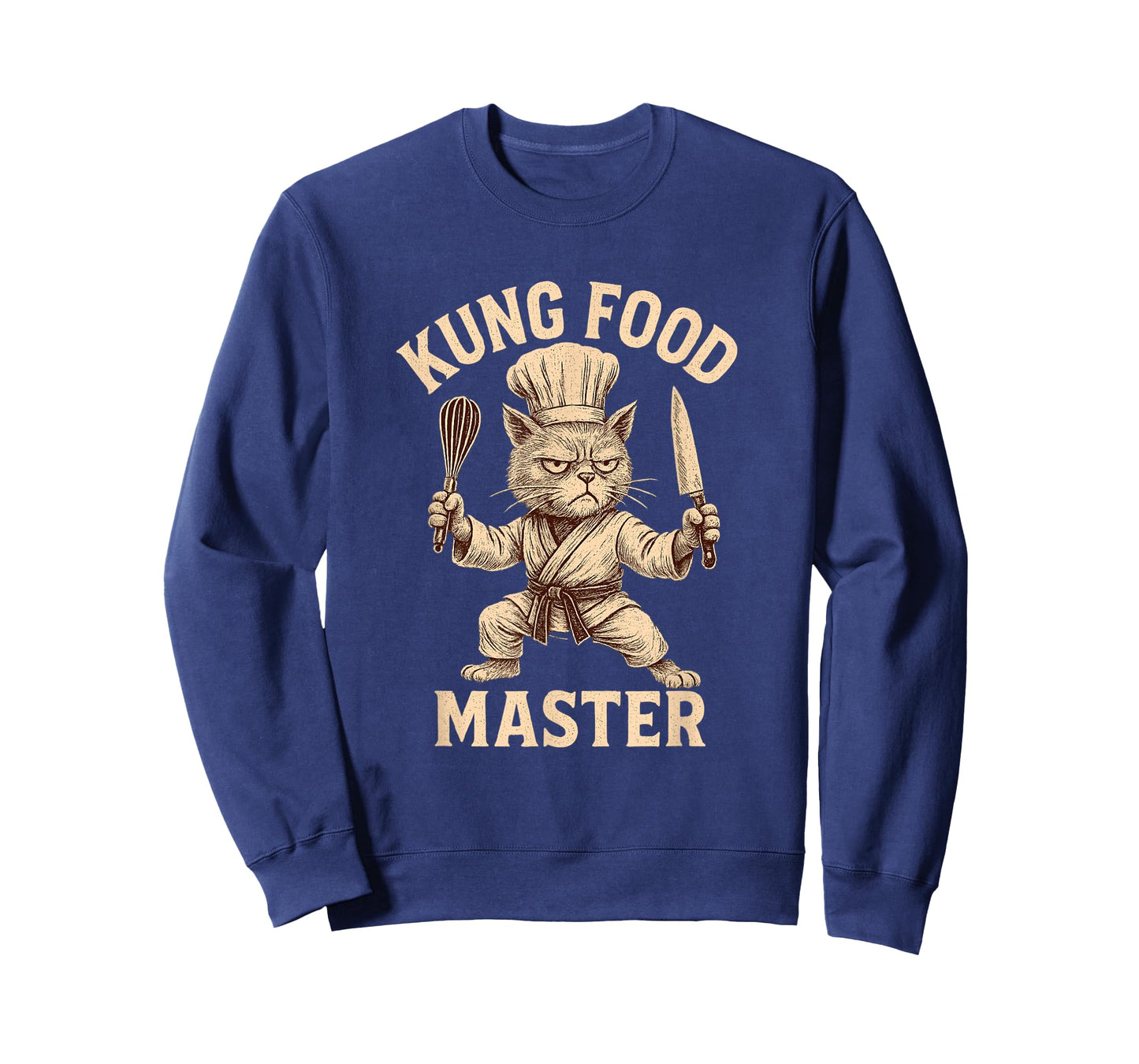 Kung Food Master Funny Cat Chef Martial Arts Cooking Foodies T-Shirt