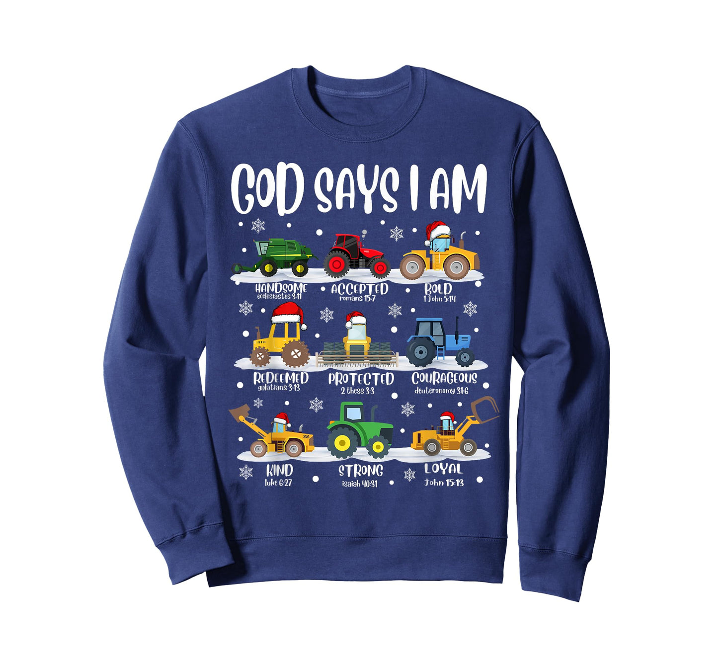 God Says I Am Construction Christmas Bible Christian Kids T-Shirt