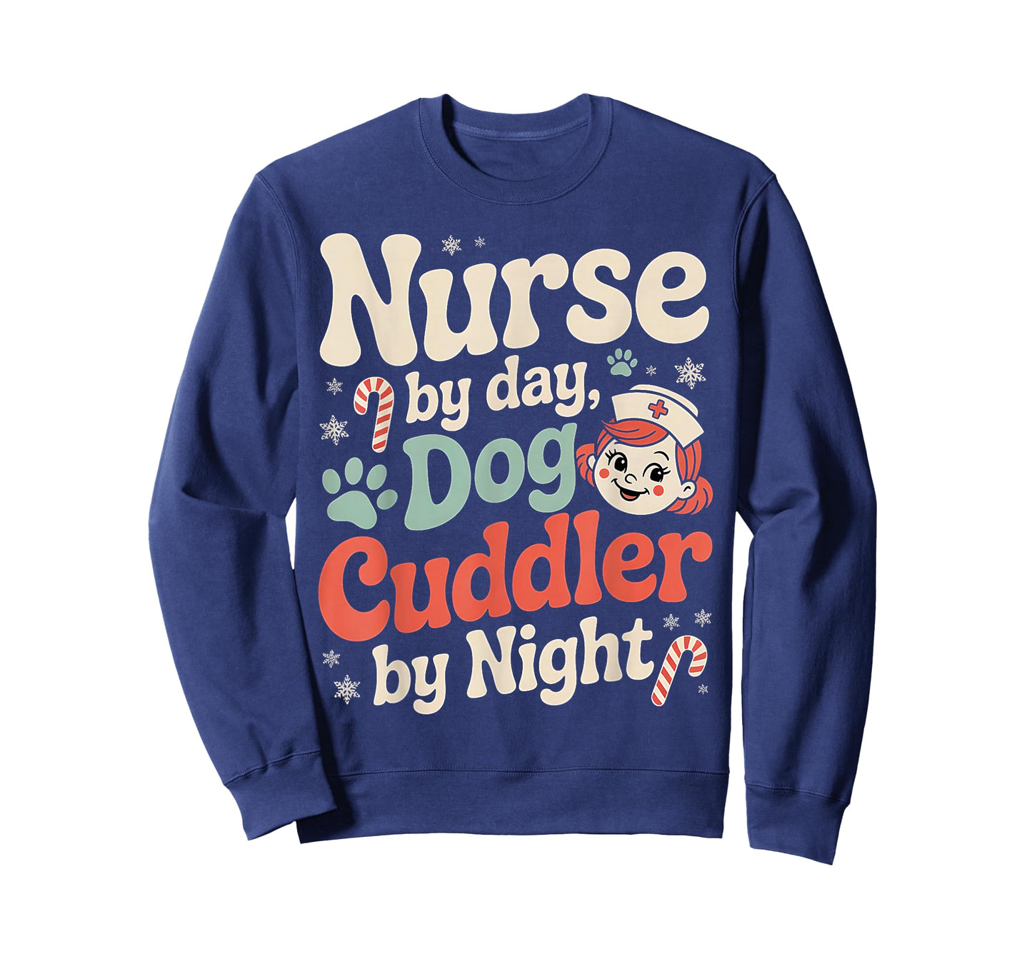 Nurse by Day Dog Cuddler by Night Funny Nurse Christmas T-Shirt