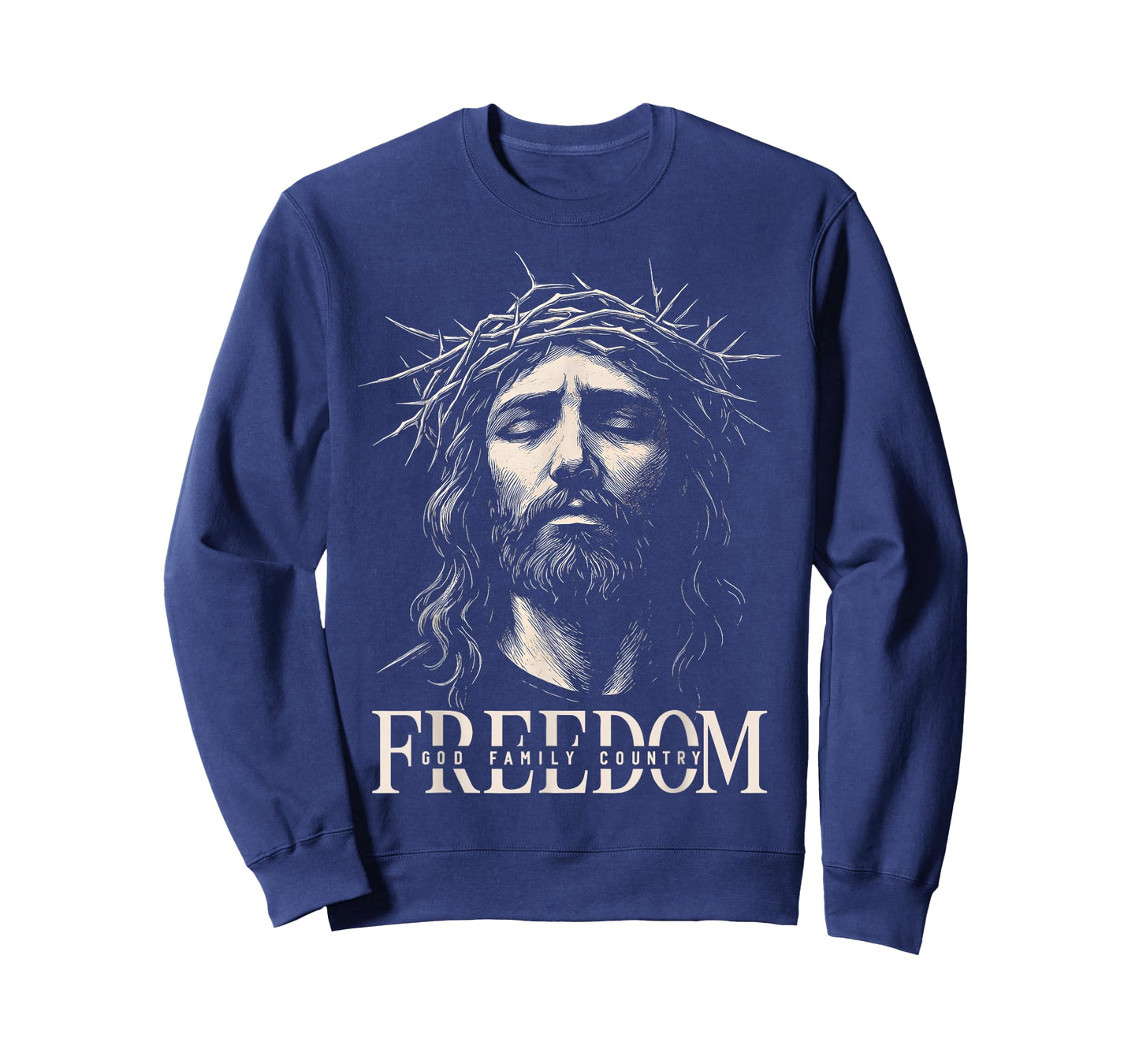 HUGvyn Freedom Jesus Christian Face Crown God Family Country T-Shirt