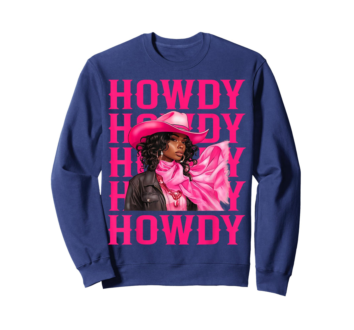Howdy Western Cowgirl African American Black Women Girls T-Shirt
