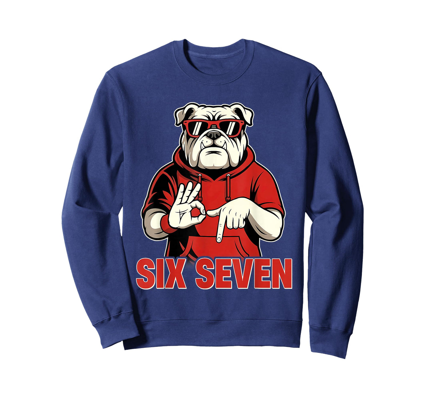 Funny Six Seven Bulldog 67 Meme Gift for Men Women Kids Boy T-Shirt
