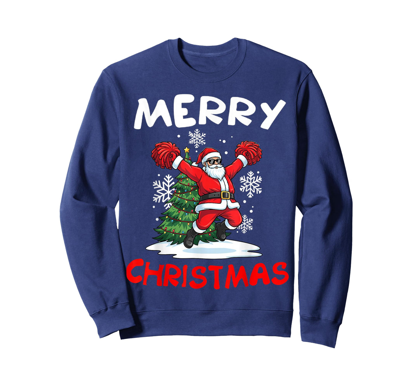 Merry Christmas Santa Playing Cheerleading Lover T-Shirt